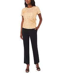 Vince Camuto Women's Short Sleeve Side Knot Top