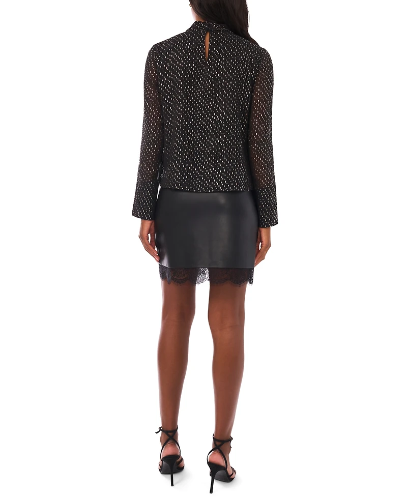 Vince Camuto Women's Front Keyhole Bell Sleeve Top