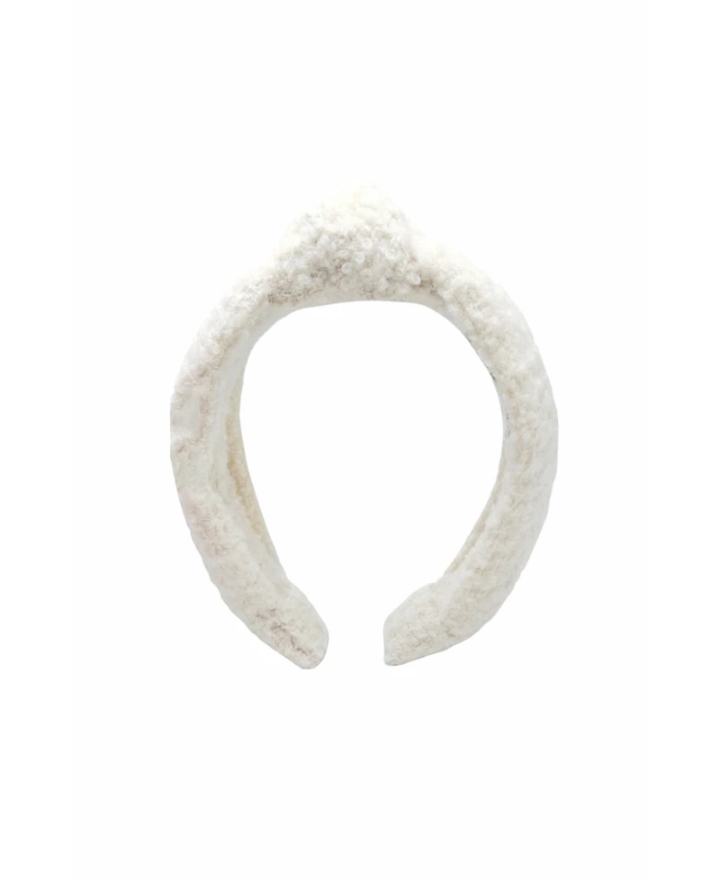 Bits & Bows Girls' Boucle Knot Headband in White