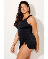 Swimsuits for All Women's Adjustable Sarong Swimdress