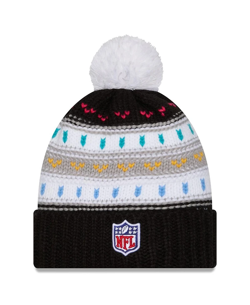 New Era Women's Black Tennessee Titans 2025 Nfl Crucial Catch Cuffed Knit with Pom Hat