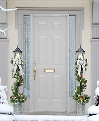 Puleo 4" Pre-Lit Artificial Lamp Posts with Decorative Pot Set, 2 Piece