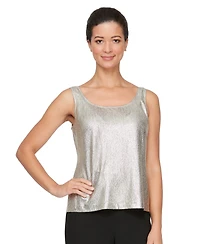 Alex Evenings Women's Petite Foil Knit Twinset