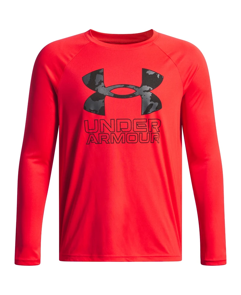 Under Armour Big Boys Tech Hybrid Print Fill Long Sleeves T-shirt