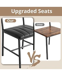 Ironck Dining Table Set for 4 with Upholstered Bench and 2 Chairs, Brown