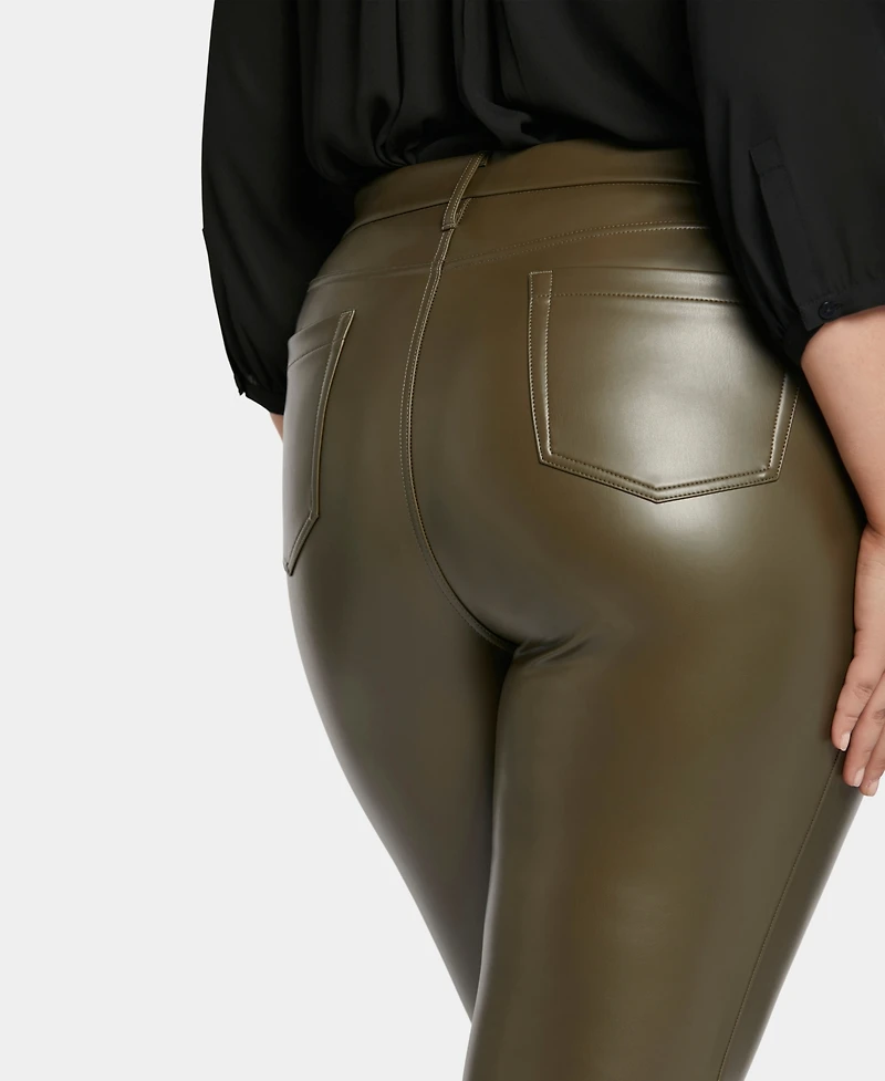 Nydj Plus Artificial Leather Marilyn Straight Pants