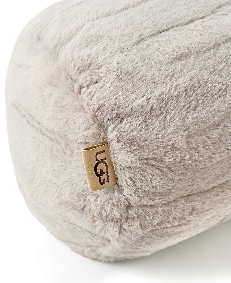 Ugg Valor Carved Faux-Fur Bolster Decorative Pillow, 8" x 26"