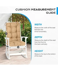 Aoodor Outdoor 42"x 20" x5" Tufted Back Cushions Patio Replacement Chair Cushion with Ties, Water and Fade Resistant for All Weather, S