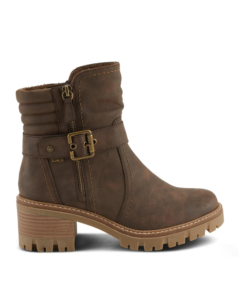 Spring Step Smokies Lug Sole Booties with Buckle Accent and Water-Resistant Finish