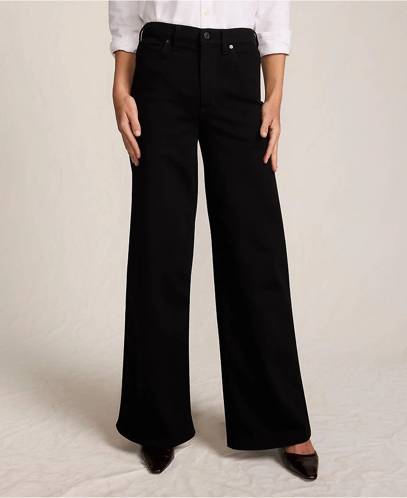 Lands' End Women's Denim High Rise Extra Wide Leg Jeans
