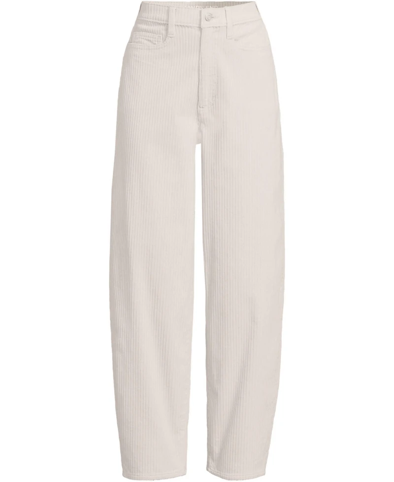 Lands' End Women's Corduroy High Rise Barrel Leg Ankle Pants