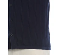 Cubavera Men's Short Sleeve Camp Collar Sweater Button-Front Shirt