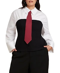 Eloquii Women's Plus Bustier Button Up Twofer