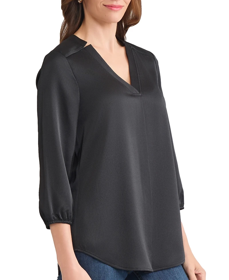 Jones New York Women's V-Neck 3/4 Sleeve Top