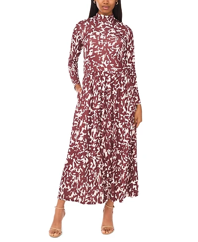 Parker Women's Printed Mock Neck Maxi Dress