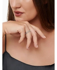 Devata Open Heart Ring Rhodium Plated Sterling Silver, 9