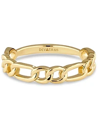 Devata Figaro Link Ring Gold Plated Sterling Silver, 9