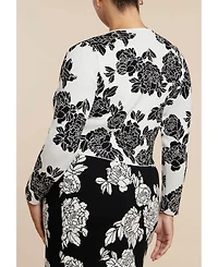 Eloquii Women's Plus Chevron Intarsia Sweater