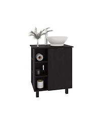 Depot E-Shop Dobson Vanity Sink, 1 Door, 4 Legs, 5 Shelves, White