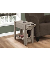 Accent Table, Side, End, Storage, Lamp, Living Room, Bedroom, Dark Taupe Laminate, Transitional