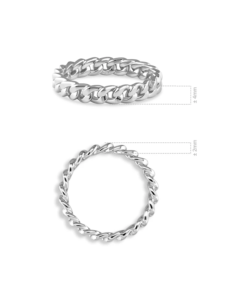 Devata Cuban Link Ring in Rhodium Plated Sterling Silver