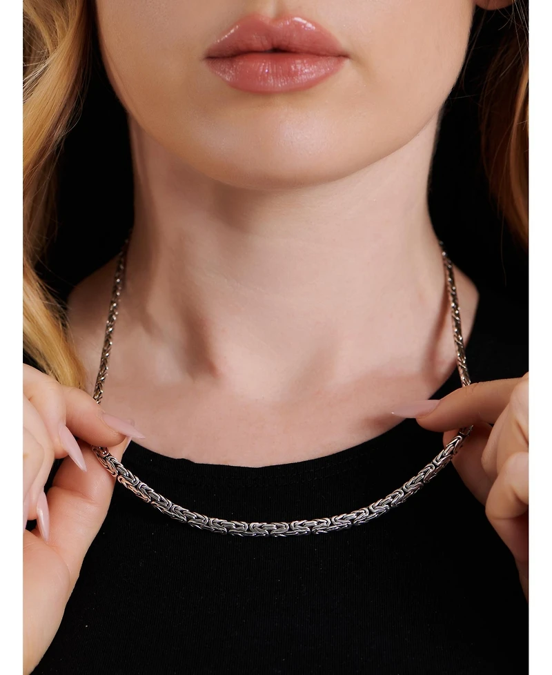 Devata Borobudur Oval 5mm Chain Necklace in Sterling Silver, 26 inches