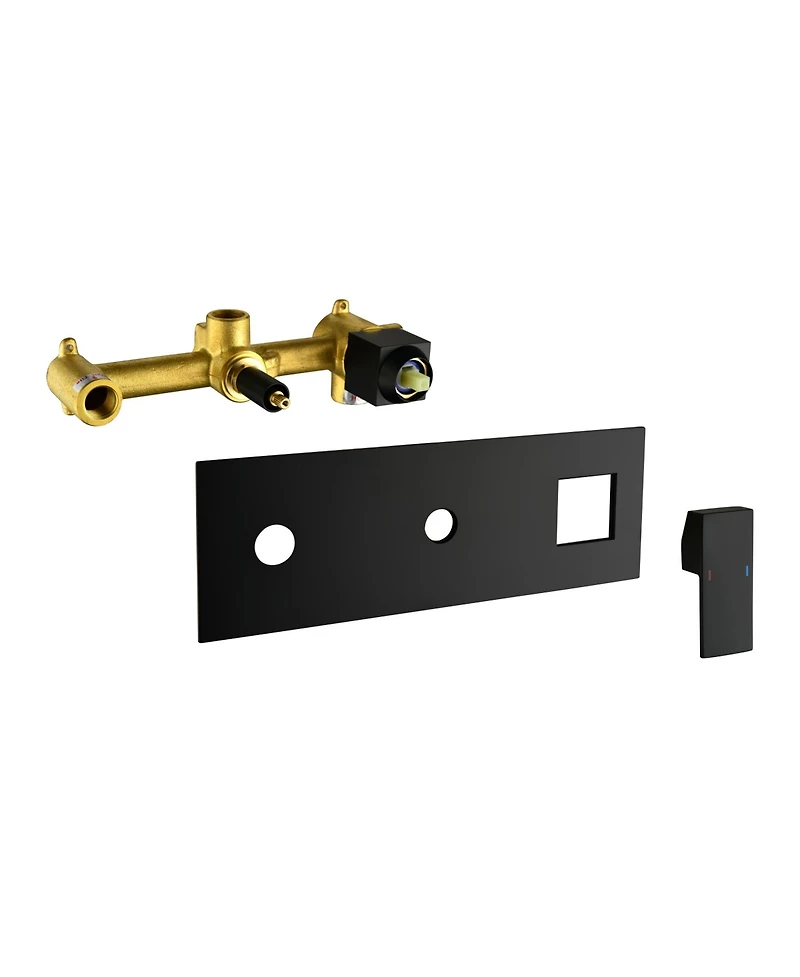 Rainsken Brass Matte Black Shower Faucet Set Shower System 10 Inch Rainfall Shower Head with Handheld Sprayer Bathroom Luxury Rain Mixer Combo Set