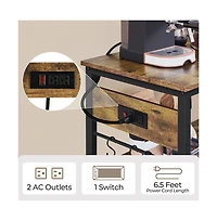 Yaheetech 36.5" H Kitchen Island Cart with Charge Station