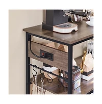 Yaheetech 36.5" H Kitchen Island Cart with Charge Station