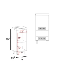 Depot E-Shop Valdez Bathroom Vanity, 1 Door, 4 Legs, 2 Shelves, White