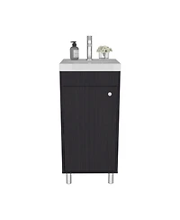 Depot E-Shop Valdez Bathroom Vanity, 1 Door, 4 Legs, 2 Shelves, White