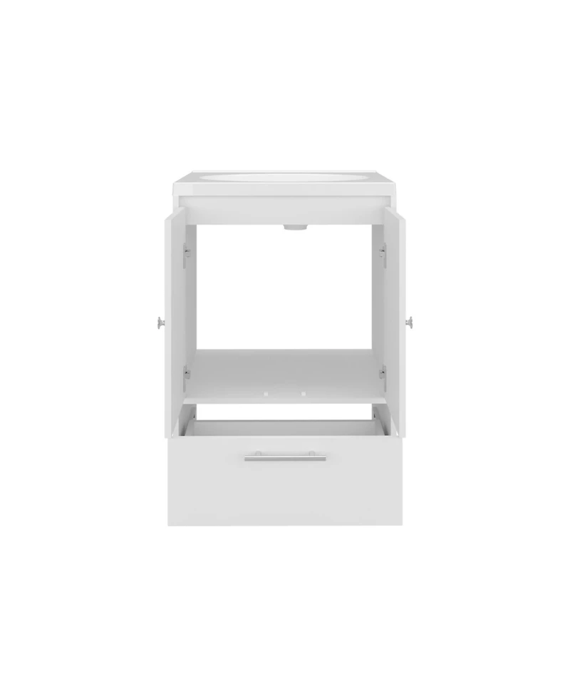 Olney Bathroom Vanity, 2 Doors, 1 Drawer, Black Wengue