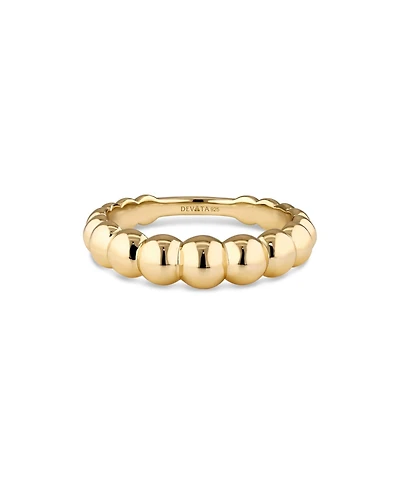 Devata Beaded Ball Ring Gold Plated Sterling Silver, 9