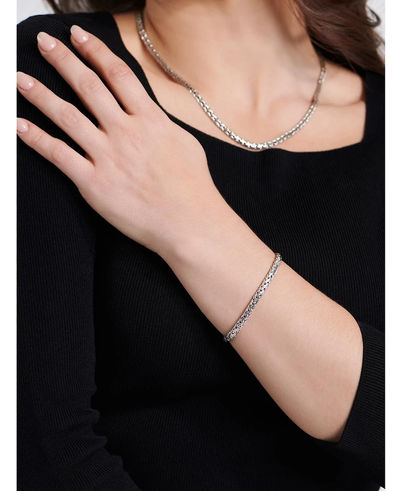 Devata Paddy Oval 5mm Chain Bracelet in Sterling Silver, X-Large 8.5 in