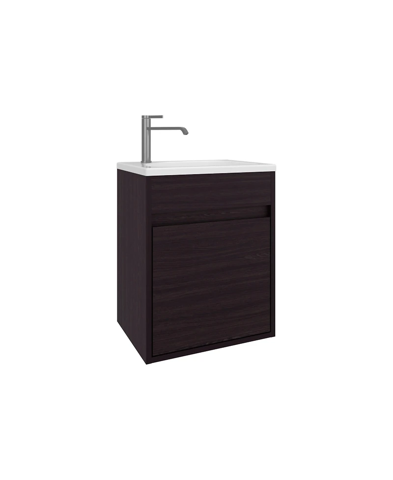 Depot E-Shop Chisana Bathroom Vanity, 1 Door, Black Wengue