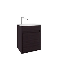 Depot E-Shop Chisana Bathroom Vanity, 1 Door, Black Wengue
