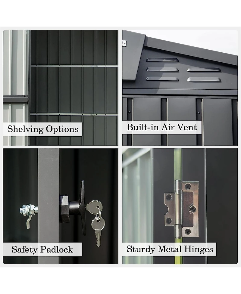 Clihome 8-ft x 10-ft Galvanized steel Storage Shed