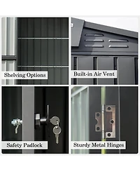 Clihome 8-ft x 10-ft Galvanized steel Storage Shed