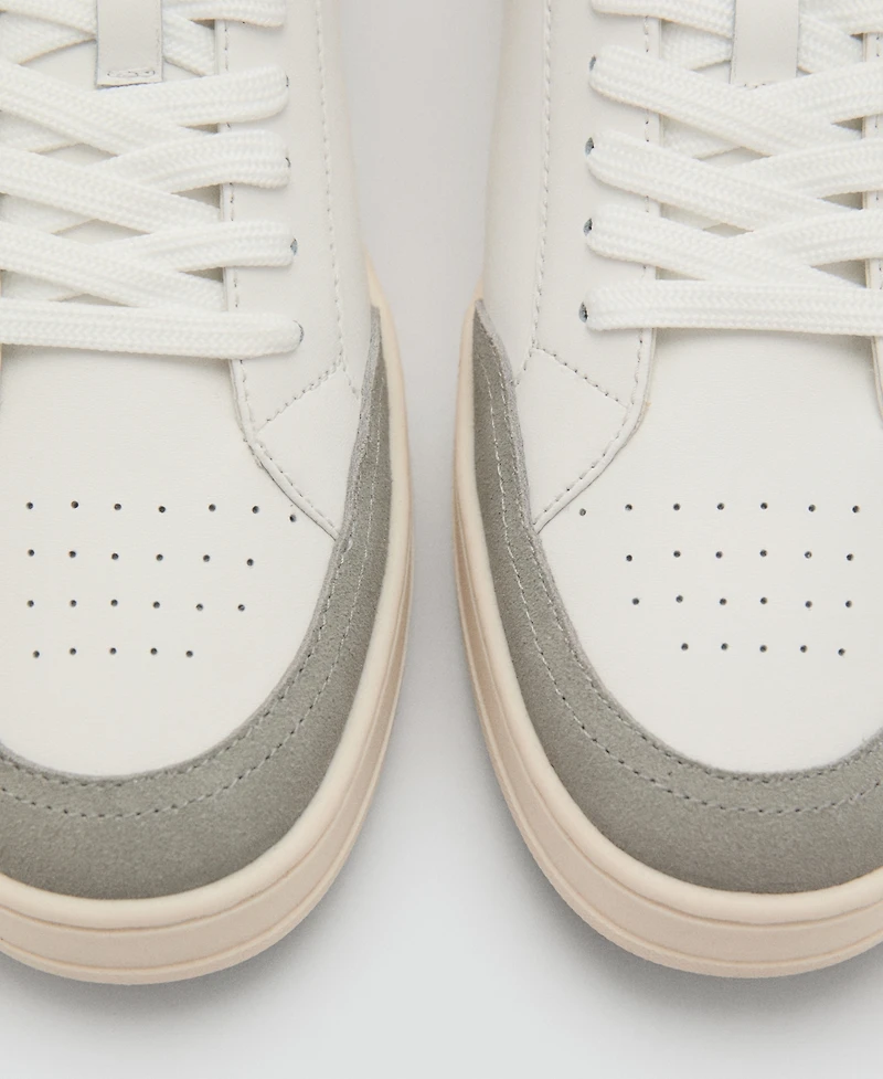 Mango Men's Combined Leather Trainer Sneakers