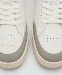 Mango Men's Combined Leather Trainer Sneakers
