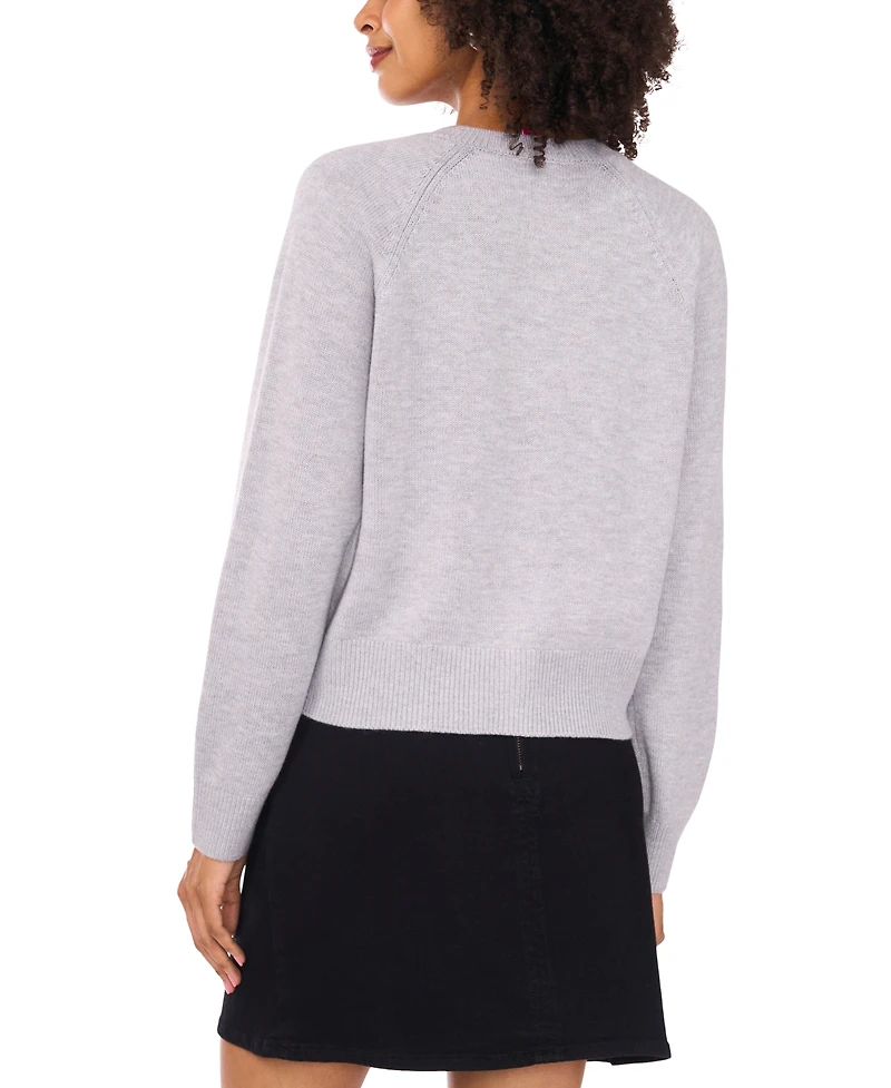 Vince Camuto Women's Raglan Crewneck Cardigan
