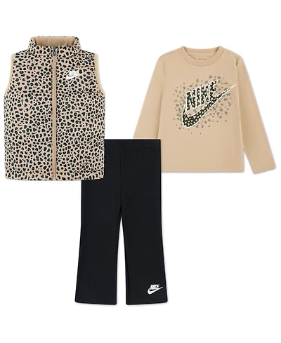 Nike Toddler Girls 2T-4T 3-Piece Wild Warmth T-Shirt, Vest and Pants Set