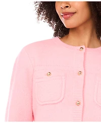 CeCe Women's Long Sleeve Patch Pockets Cardigan