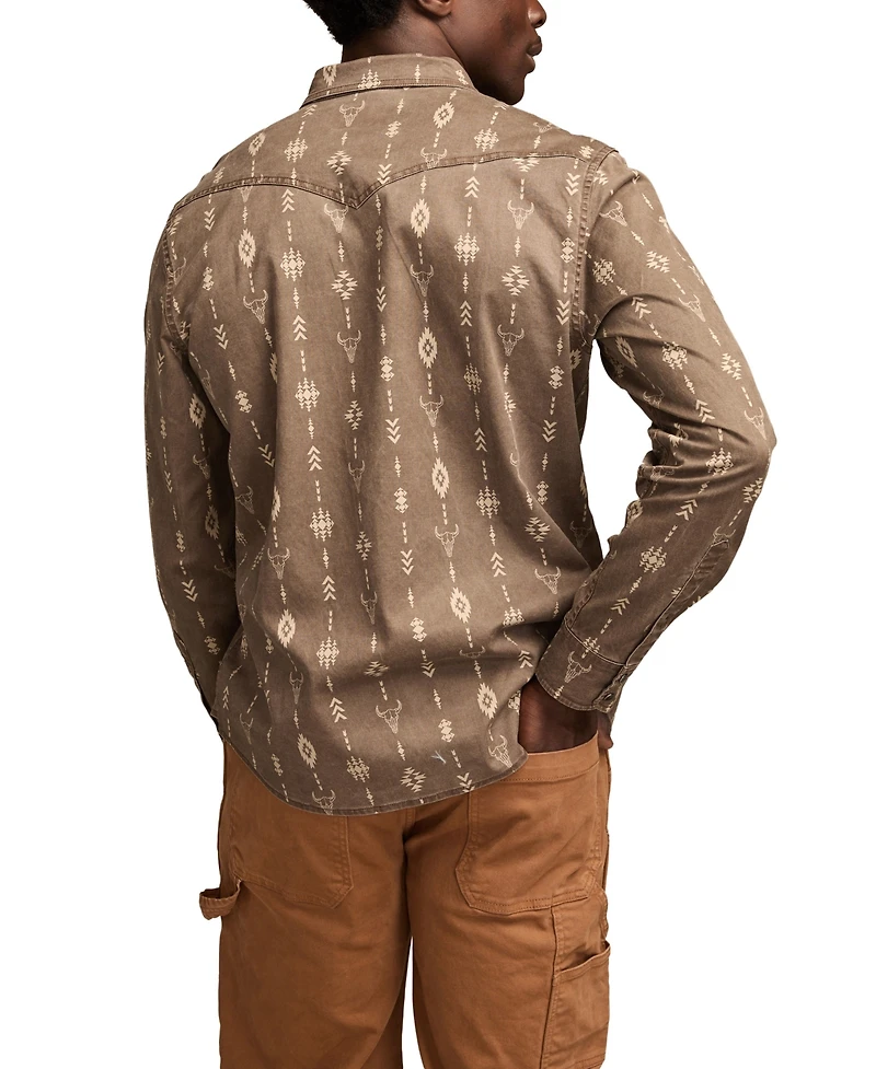 Lucky Brand Men's Long Sleeve Twill Wester Shirt