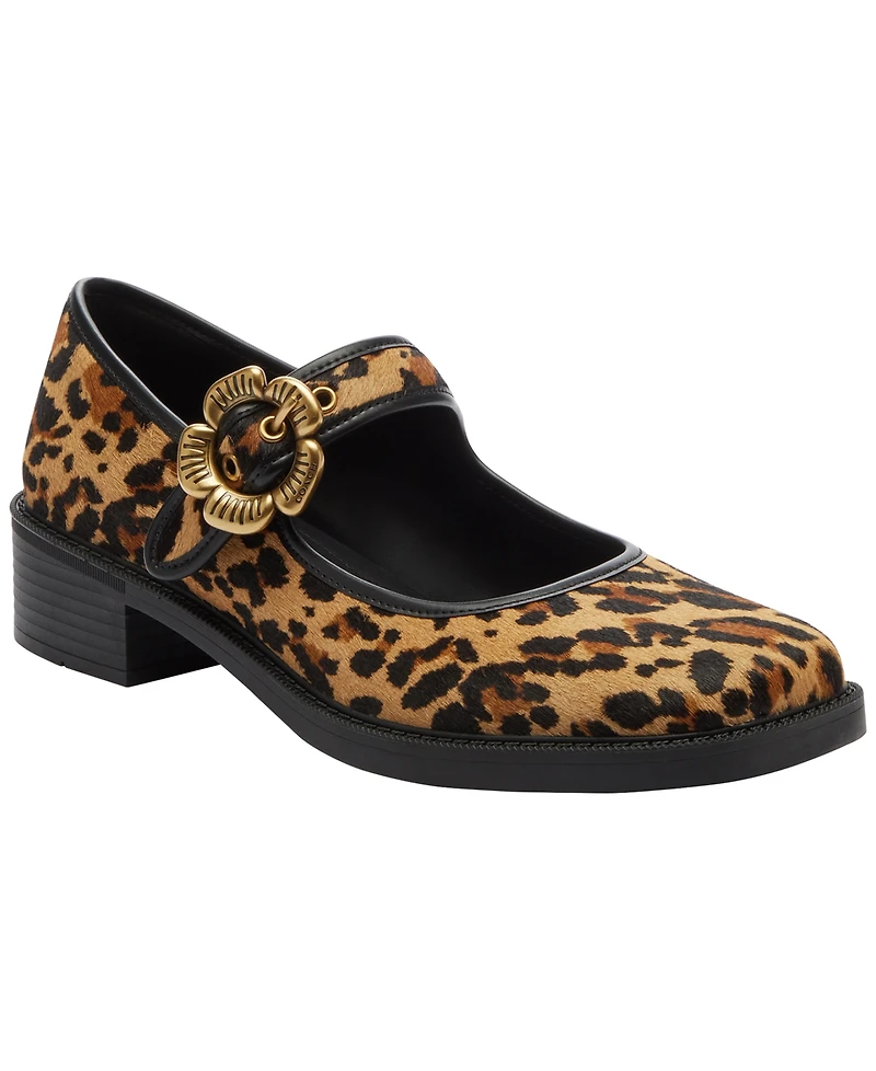 Coach Women's Tea Rose Mary Janes Round Toe Flats