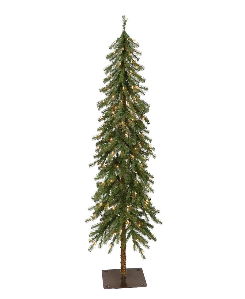 Puleo 4FT Pre-Lit Alpine Artificial Christmas Tree