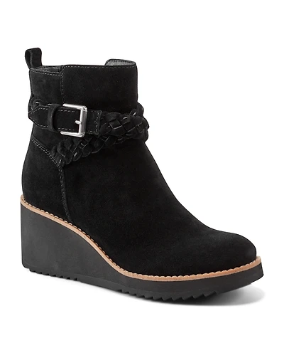Earth Women's Chace Buckle Strap Wedge Booties