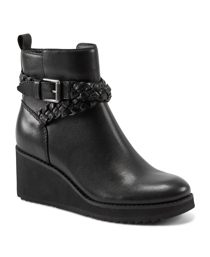 Earth Women's Chace Buckle Strap Wedge Booties