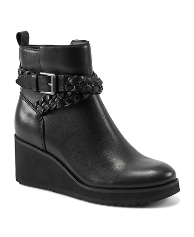 Earth Women's Chace Buckle Strap Wedge Booties