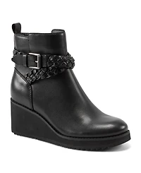 Earth Women's Chace Buckle Strap Wedge Booties
